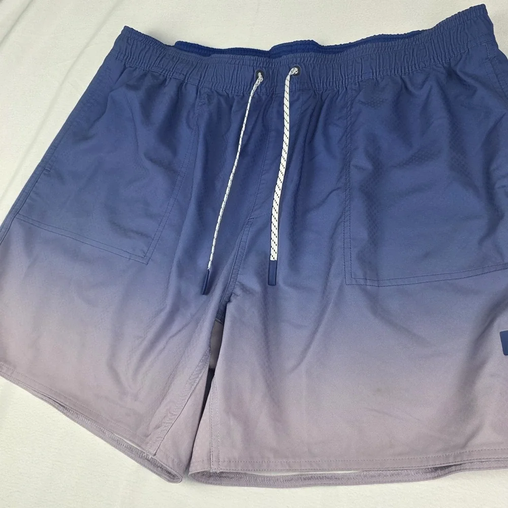 Legends Saylor Swim Shorts Mens XXL Blue Gradient Ombre Drawstring Hybrid Casual